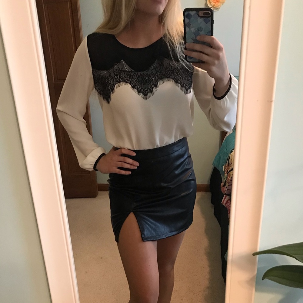 Black lace blouse